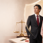 包養法律完整解析：成功男士與優雅甜心在正義天秤與契約象徵下，呈現受法律規範保障的安全包養關係