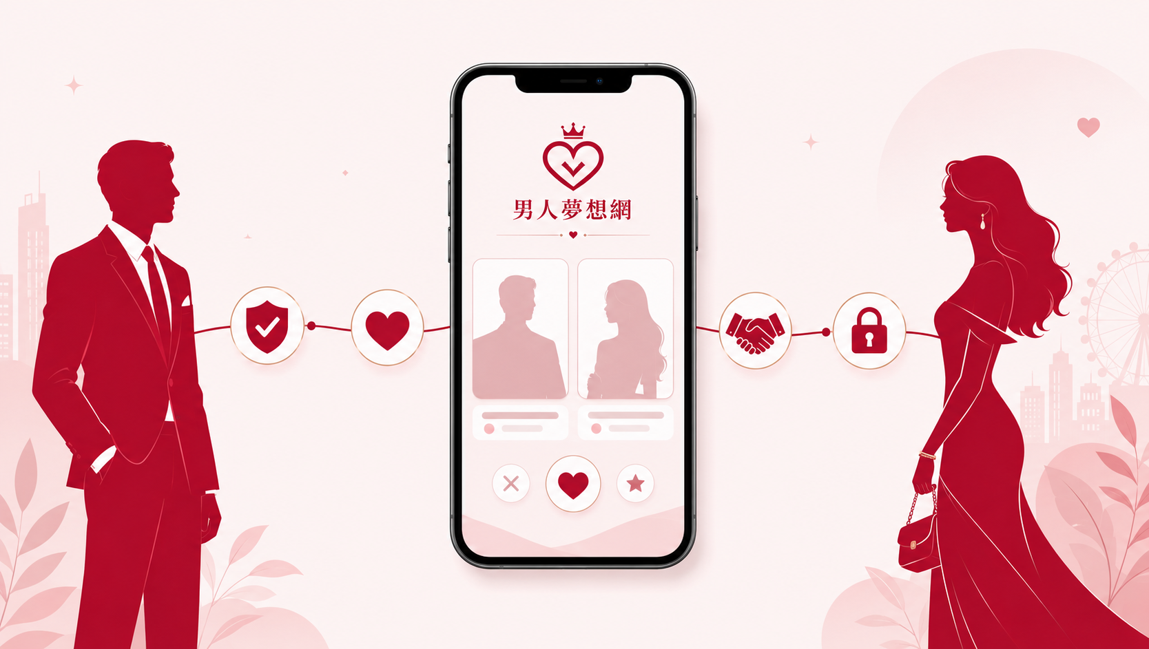 甜心網是什麼：糖爹與甜心透過甜心網媒合與驗證的運作示意圖